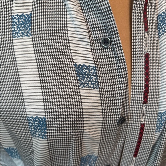 Robert Graham Stylish Grey and Black Men's Shirt Cotton M - Picture 2 of 9